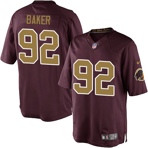 Men's Limited Chris Baker Nike Jersey Burgundy Red Alternate - #92 80th Anniversary NFL Washington Redskins